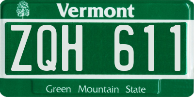VT license plate ZQH611