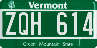 VT license plate ZQH614