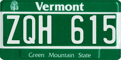 VT license plate ZQH615