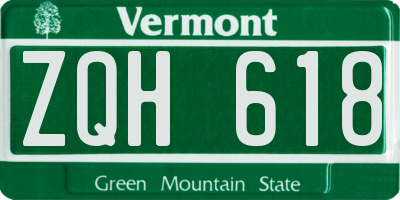 VT license plate ZQH618