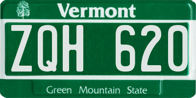 VT license plate ZQH620