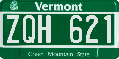 VT license plate ZQH621