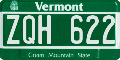 VT license plate ZQH622