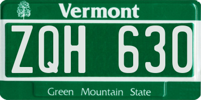 VT license plate ZQH630