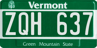 VT license plate ZQH637