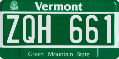 VT license plate ZQH661