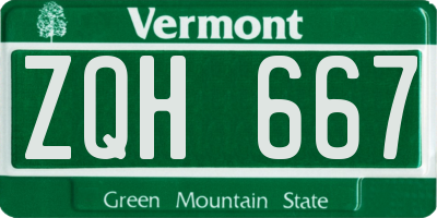 VT license plate ZQH667
