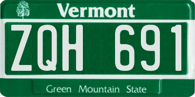 VT license plate ZQH691