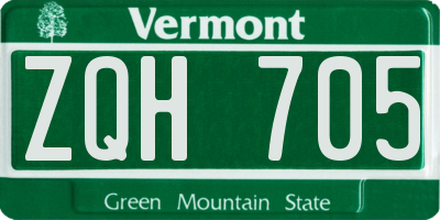 VT license plate ZQH705