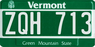 VT license plate ZQH713