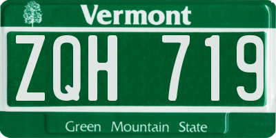 VT license plate ZQH719