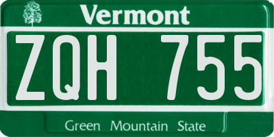 VT license plate ZQH755