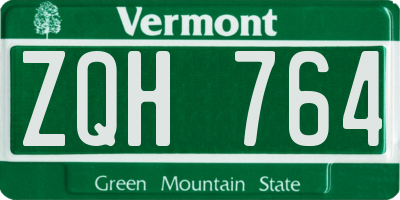 VT license plate ZQH764