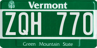 VT license plate ZQH770