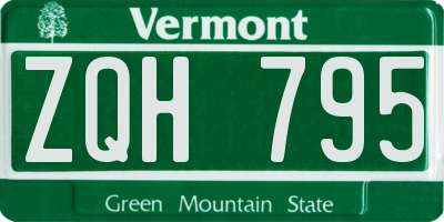 VT license plate ZQH795