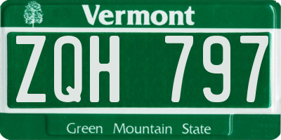 VT license plate ZQH797