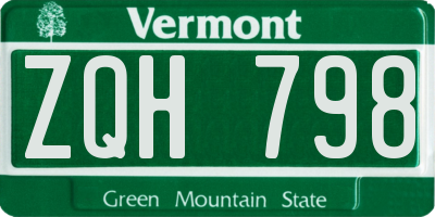 VT license plate ZQH798