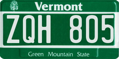 VT license plate ZQH805