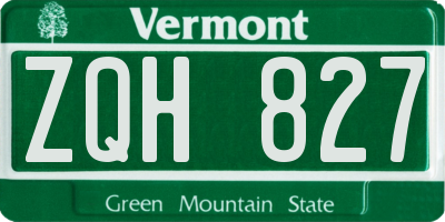 VT license plate ZQH827