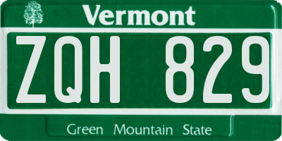 VT license plate ZQH829