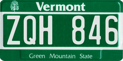 VT license plate ZQH846