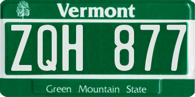 VT license plate ZQH877