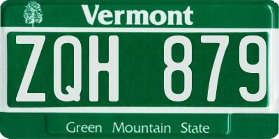 VT license plate ZQH879