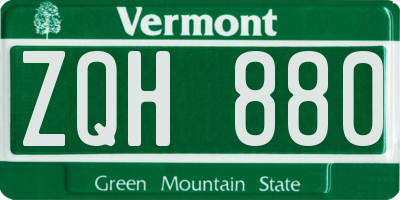 VT license plate ZQH880