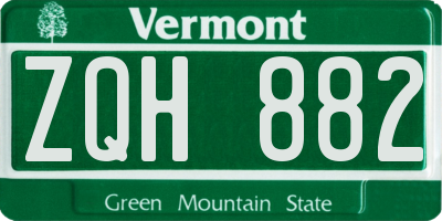 VT license plate ZQH882