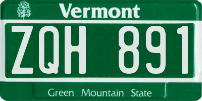 VT license plate ZQH891