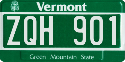 VT license plate ZQH901