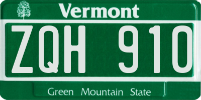 VT license plate ZQH910