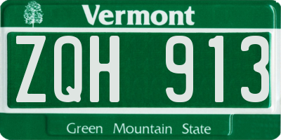 VT license plate ZQH913