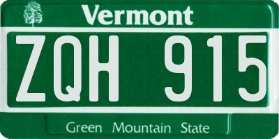 VT license plate ZQH915