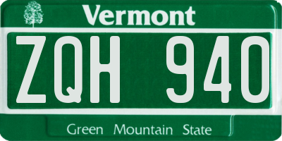 VT license plate ZQH940