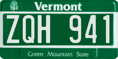 VT license plate ZQH941
