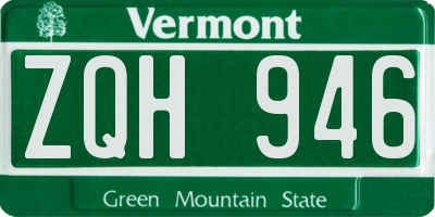 VT license plate ZQH946