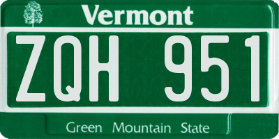 VT license plate ZQH951