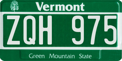 VT license plate ZQH975