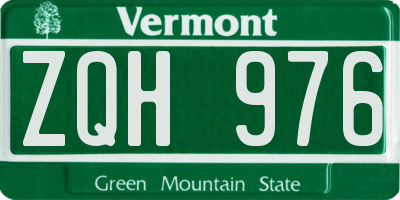 VT license plate ZQH976