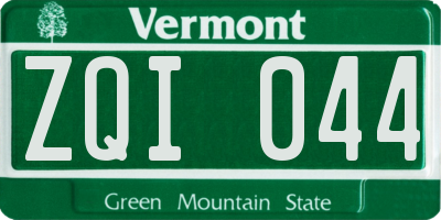 VT license plate ZQI044