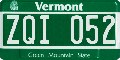 VT license plate ZQI052