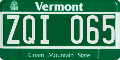 VT license plate ZQI065