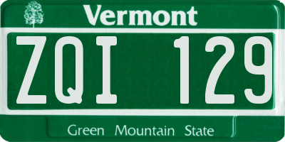 VT license plate ZQI129