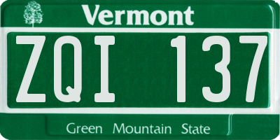 VT license plate ZQI137