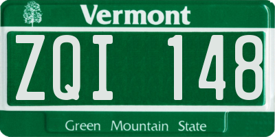 VT license plate ZQI148