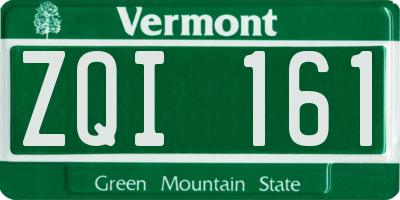 VT license plate ZQI161
