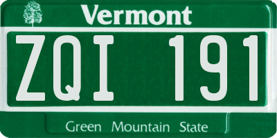 VT license plate ZQI191