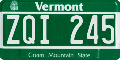 VT license plate ZQI245