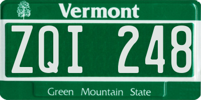 VT license plate ZQI248